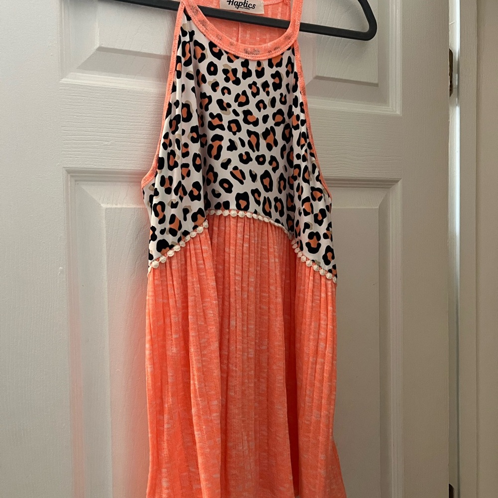 Vibrant Women's Orange Leopard Print Blouse